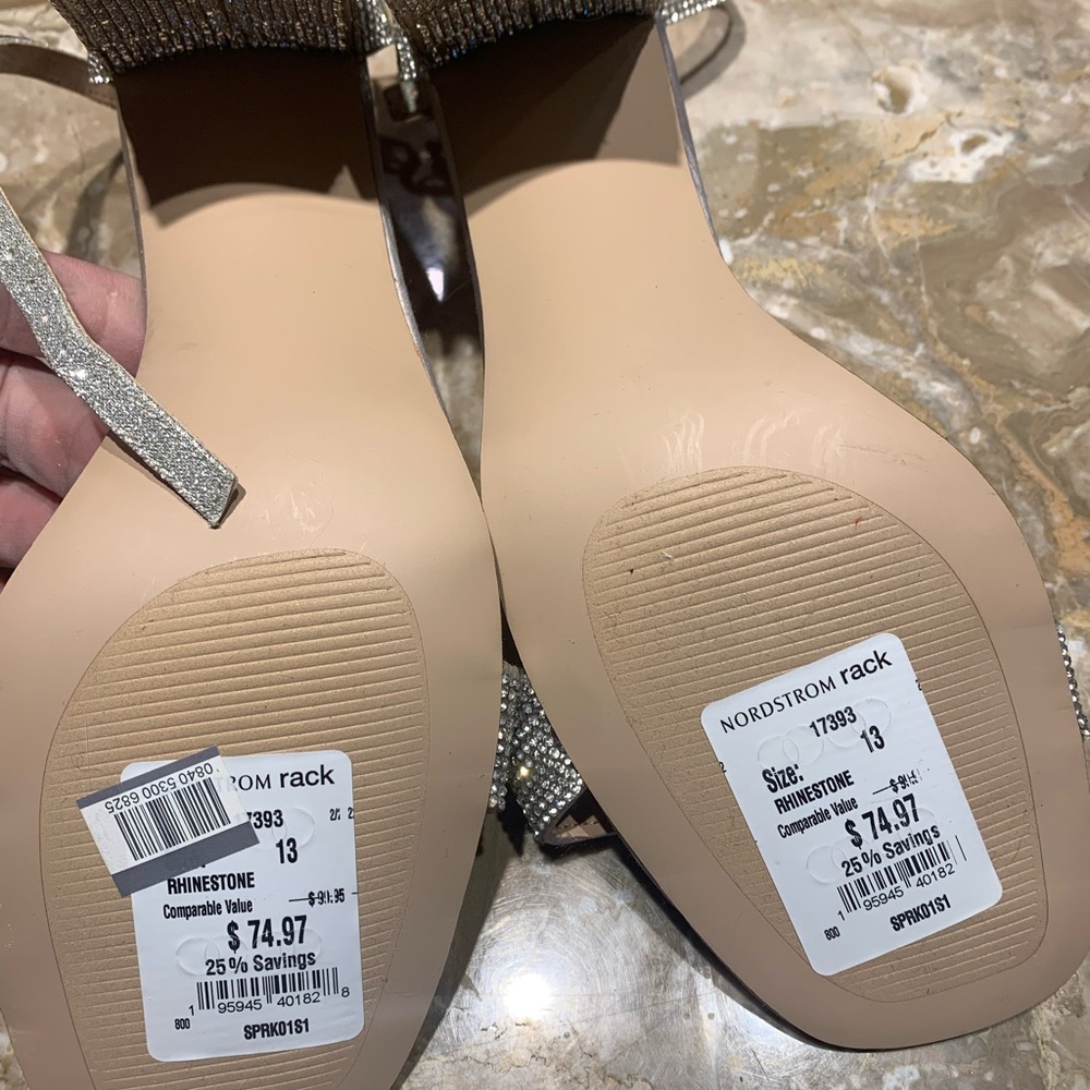 Sparkly ankle strap sandals size 13 Steve Madden